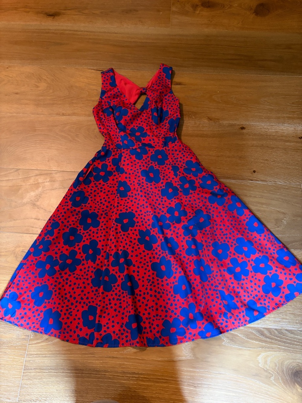 ModCloth XS Floral Swing Dress with Blue Flowers